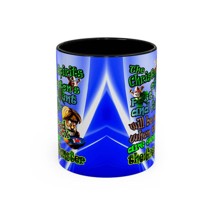 christmas spirits of boston - Accent Mug (blue-white wave)