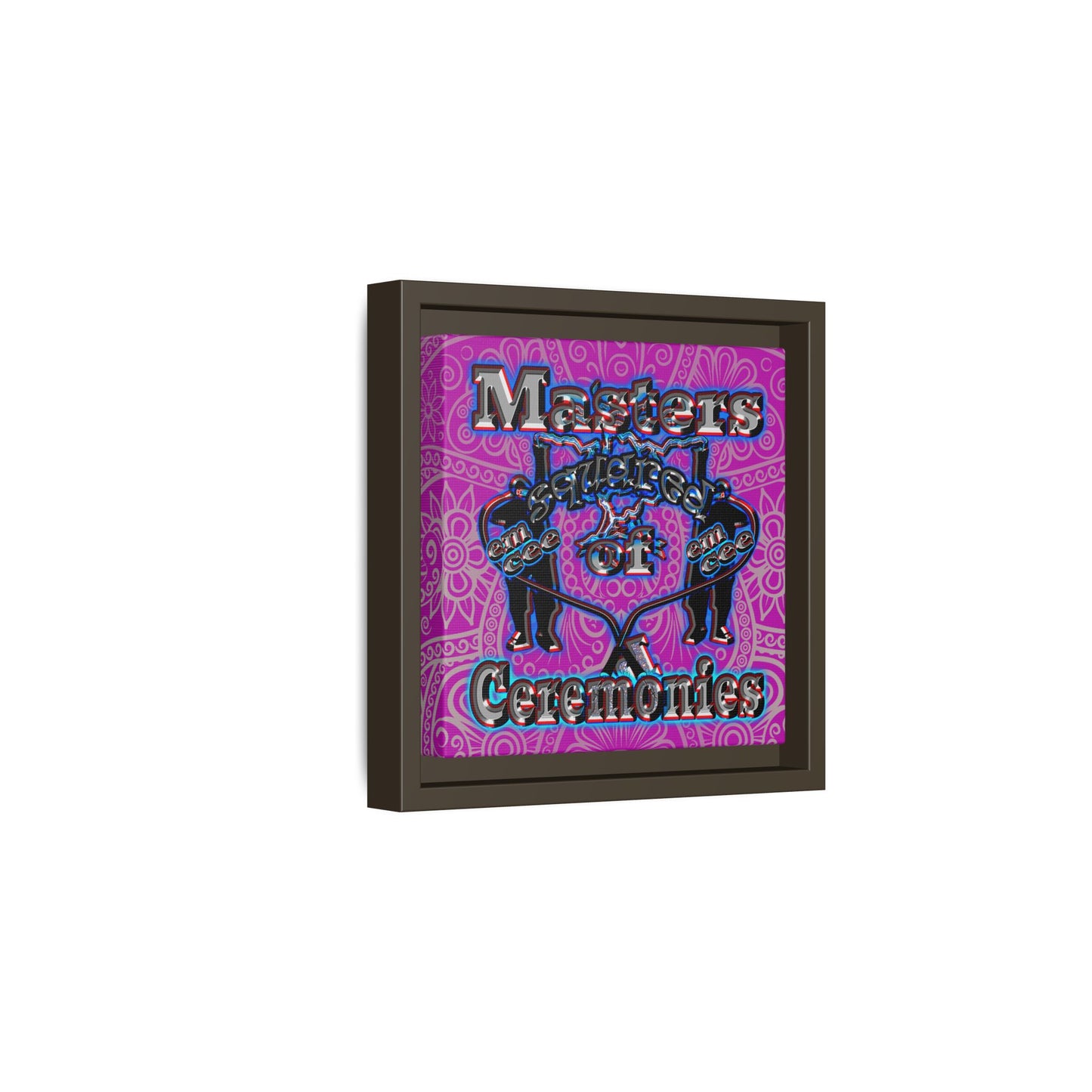 em cee squared - framed canvas art (pink swirl)
