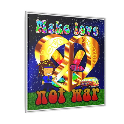 love peace - framed canvas art ('snoops' background)