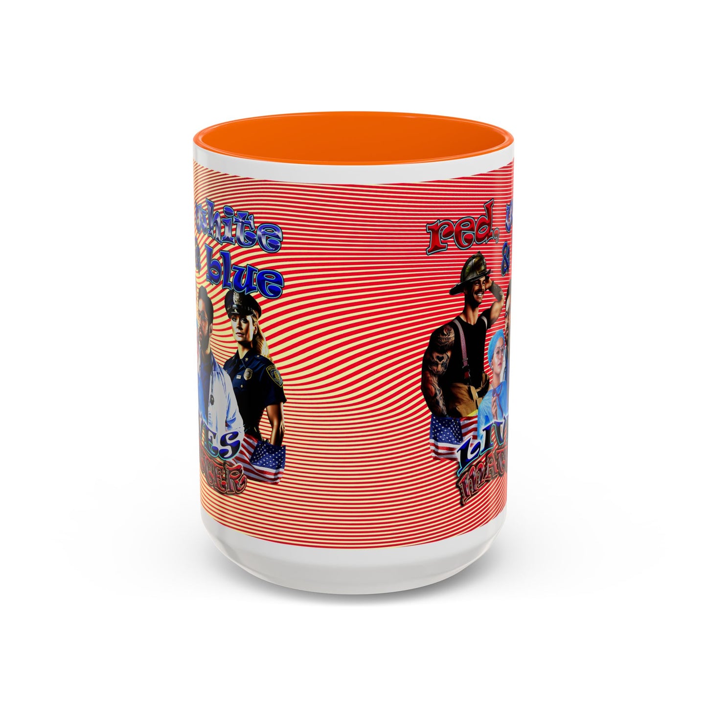 rw&b lives matter - Accent Mug (yellow-orange wave)