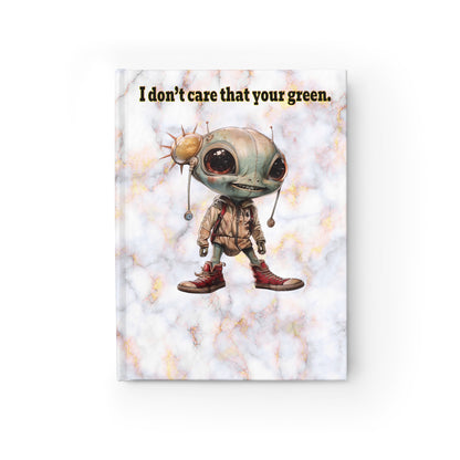 I don't care that your green - journal-lined (white marble)