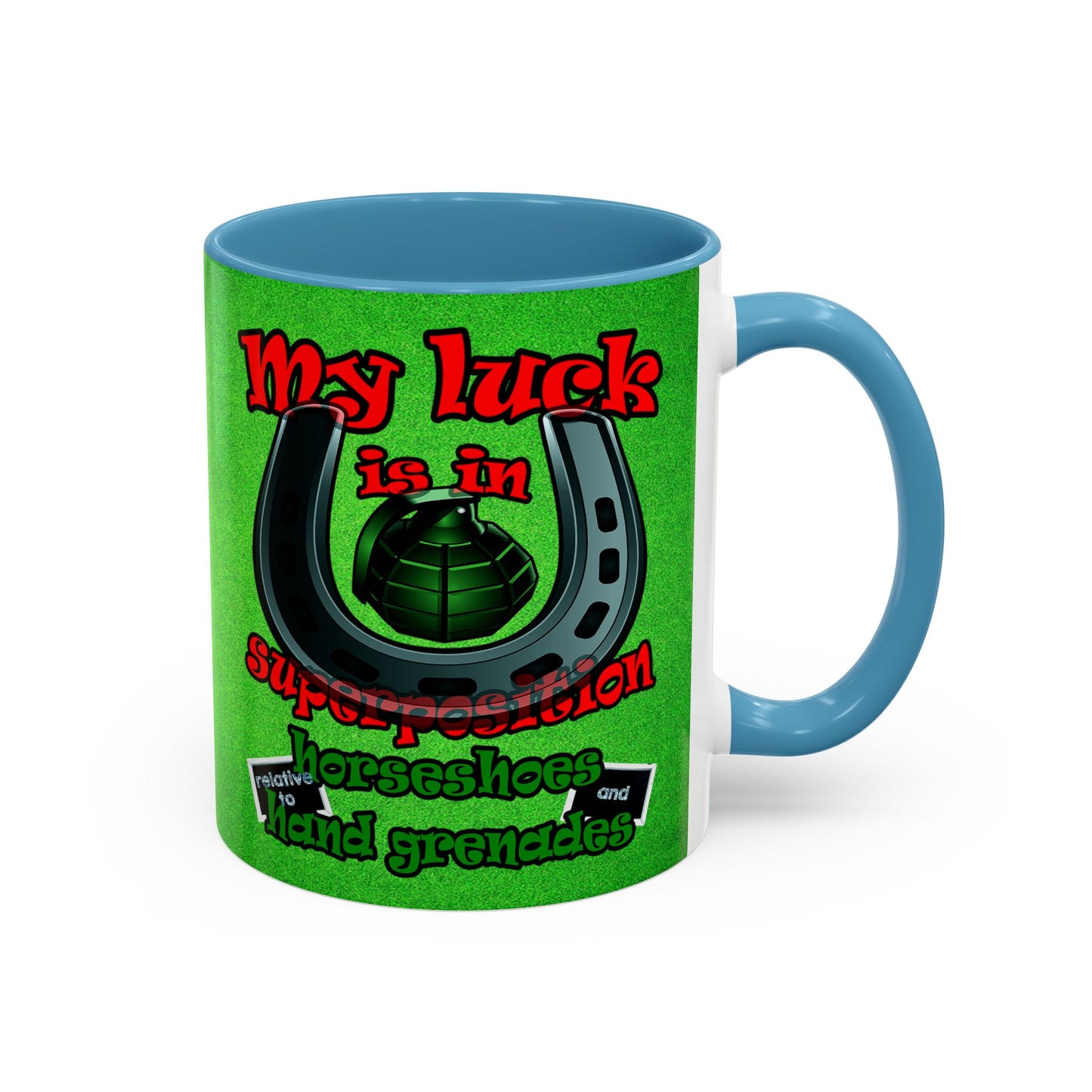my luck - Accent Mug (green turf)