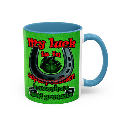 my luck - Accent Mug (green turf)