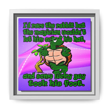turtle race - framed canvas art (purple-pink wave)