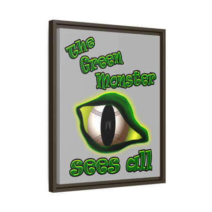 green monster - framed canvas art (light grey)