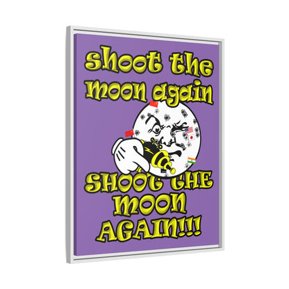 shoot the moon again - framed canvas art (light purple)