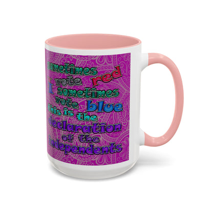 declaration of the independents - Accent Mug (pink swirl)