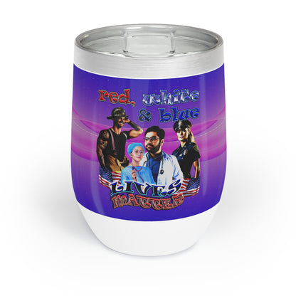 rw&b lives matter - Chill Wine Tumbler (purple-pink wave)