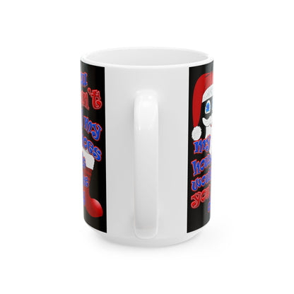 santa's shoes - White Mug (black)
