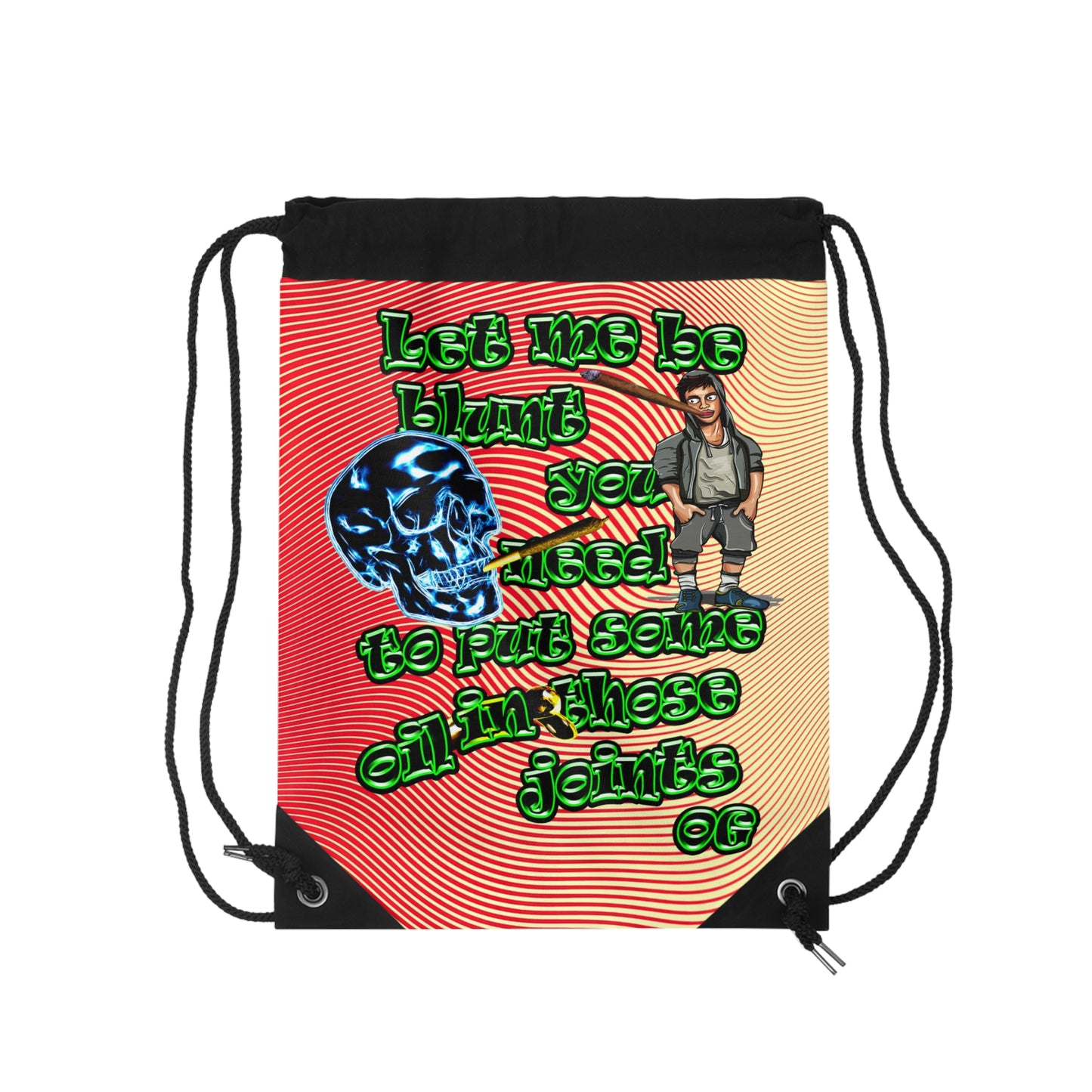 og - Drawstring Bag (yellow-orange wave)
