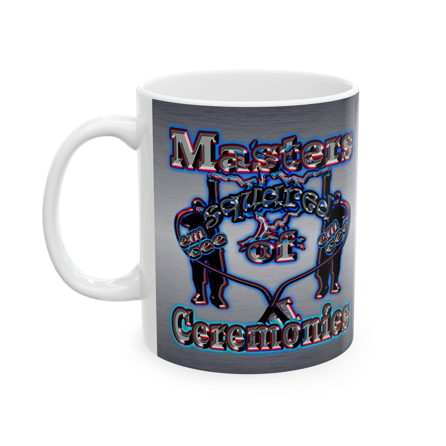 em cee squared - White Mug (brushed nickel)