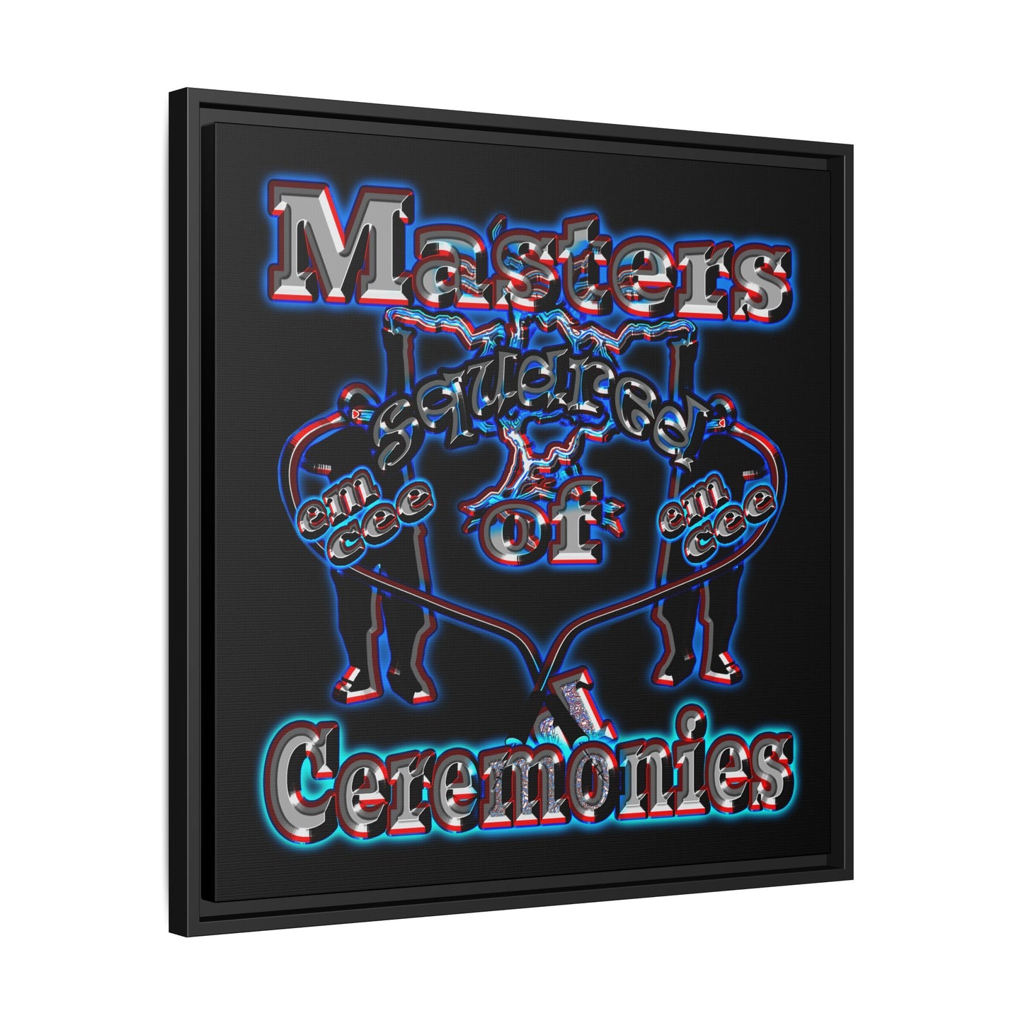 em cee squared - framed canvas art (black)