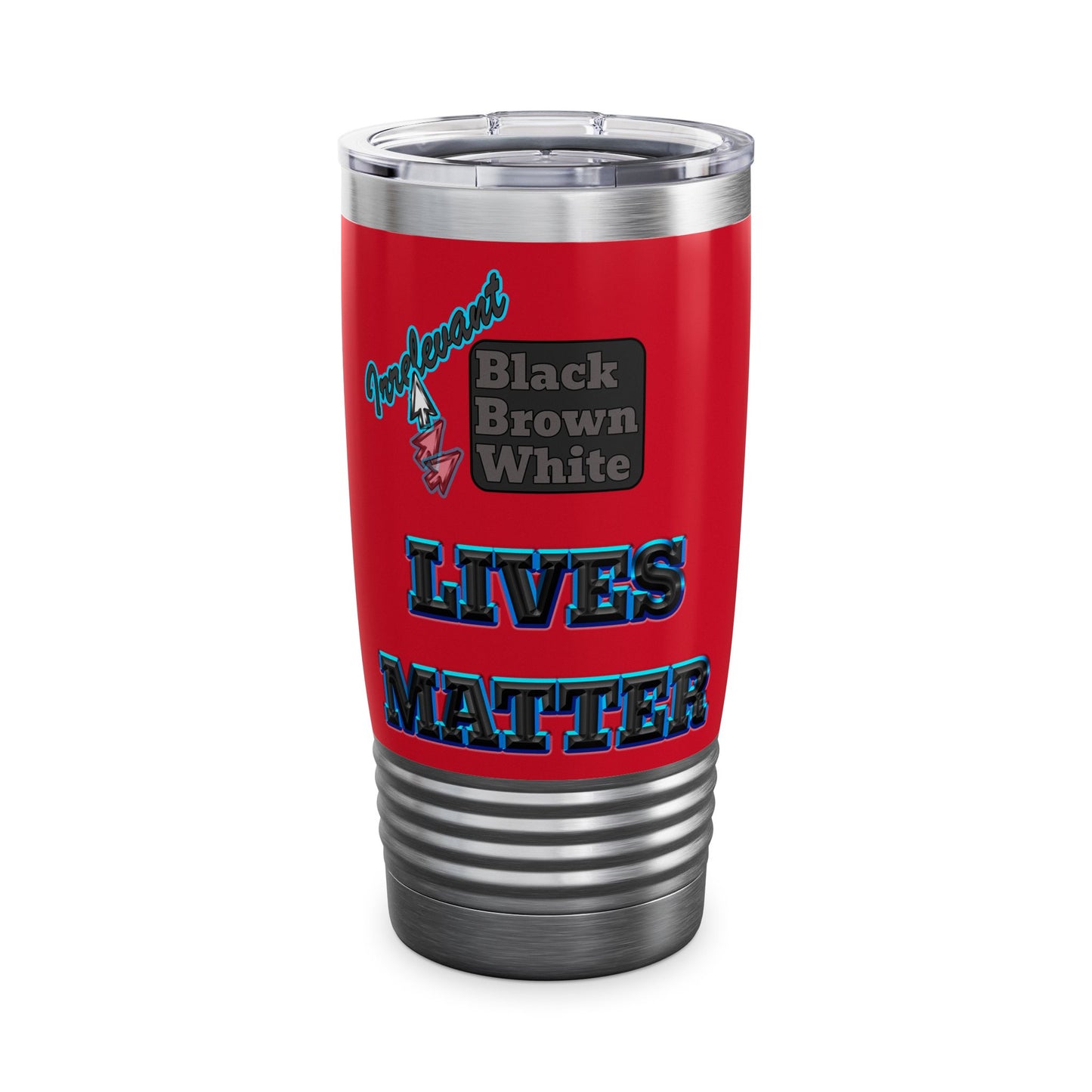 irrelevant - Ringneck Tumbler, 20oz (dark red)