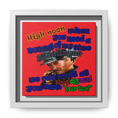 high noon - framed canvas art (red)