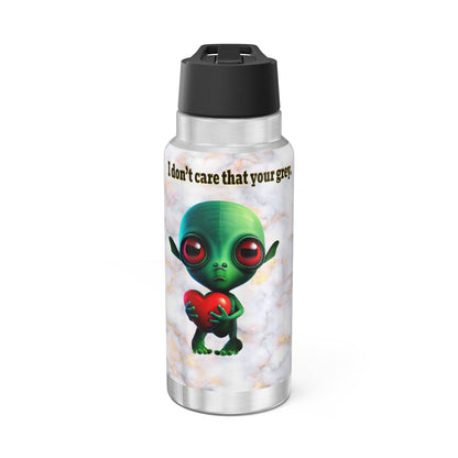 I don't care that your grey - Gator Tumbler, 32oz  (white marble)