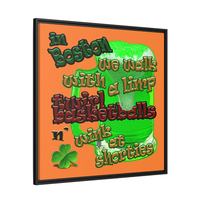 celtics logo - framed canvas art (crusta)