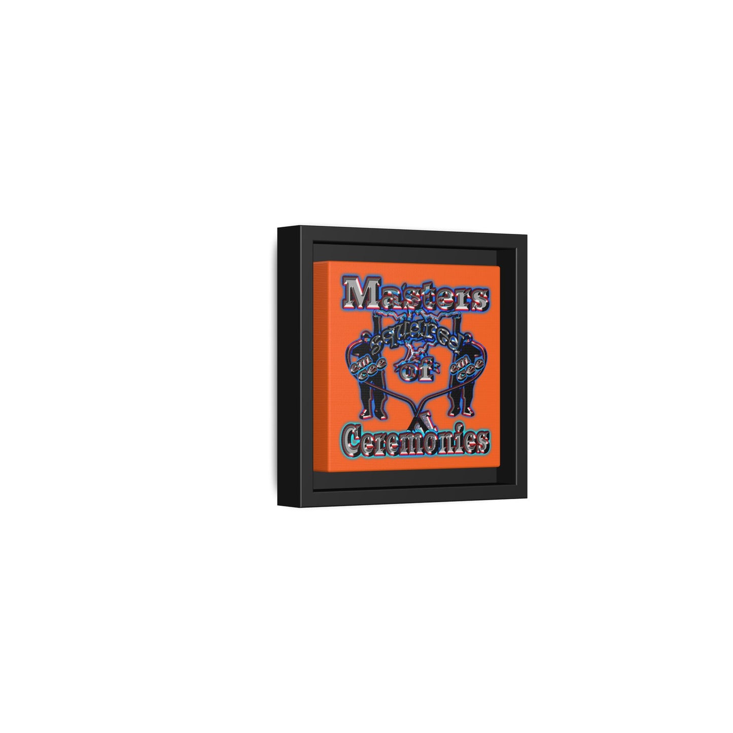 em cee squared - framed canvas art (orange)