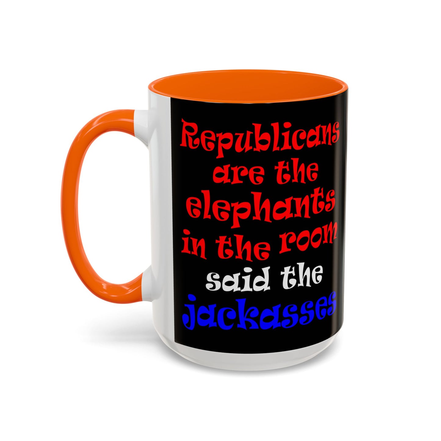 donkeys and elephants - Accent Mug (black)