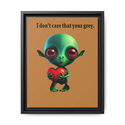 I don't care that your grey - framed canvas art (light brown)