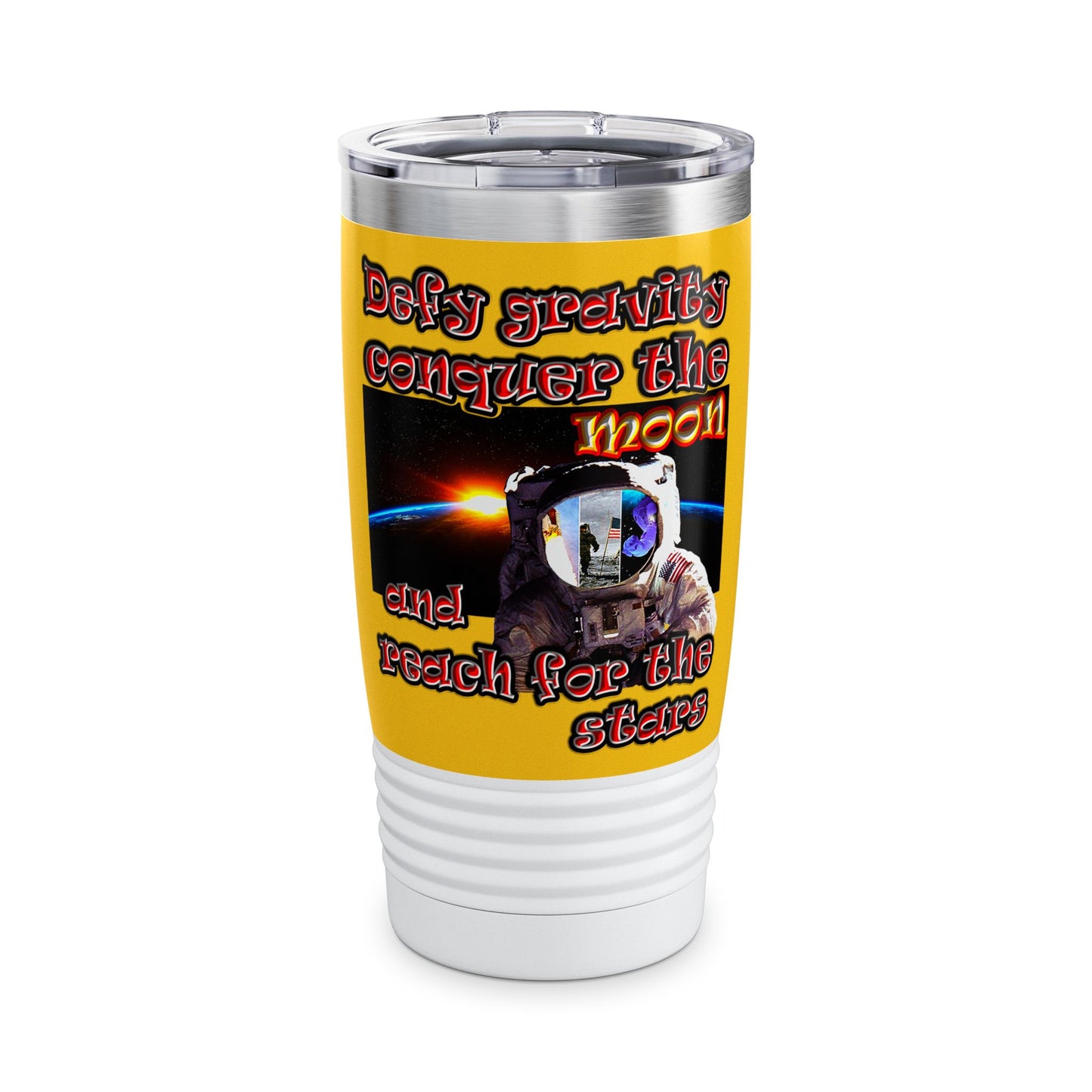 defy conquer reach - Ringneck Tumbler, 20oz (yellow)