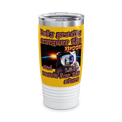 defy conquer reach - Ringneck Tumbler, 20oz (yellow)