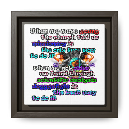 doggystyle - framed canvas art (white)