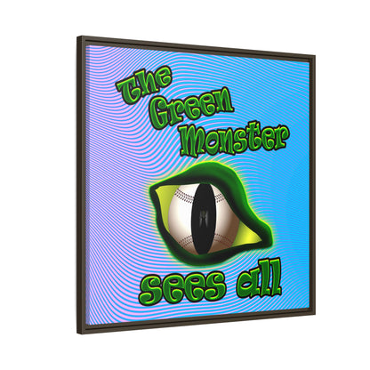 green monster - framed canvas art (light blue-purple wave)