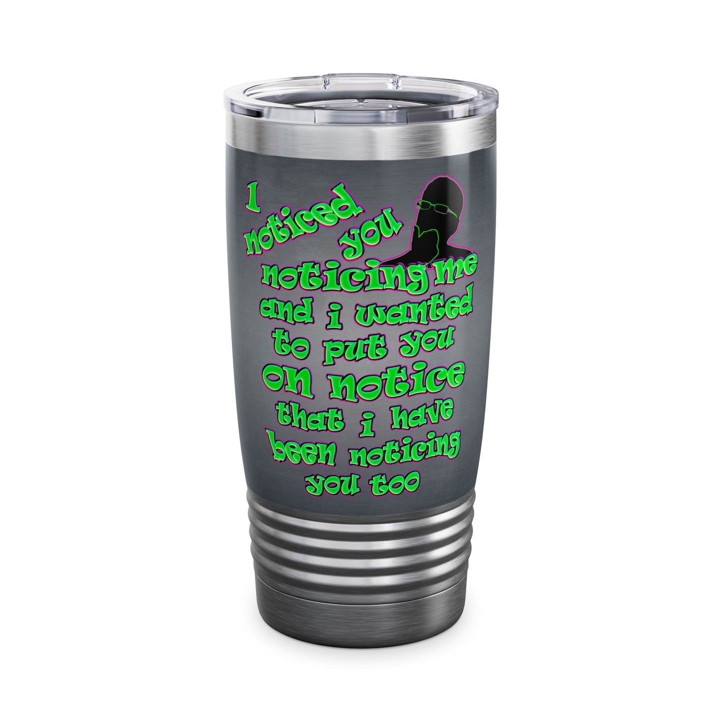 noticed you noticing - Ringneck Tumbler, 20oz (grey-light grey)