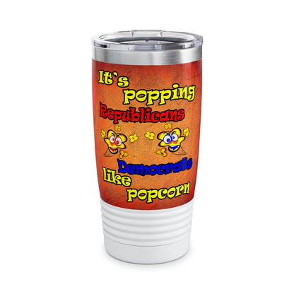 popping like popcorn - Ringneck Tumbler, 20oz (burnt orange)