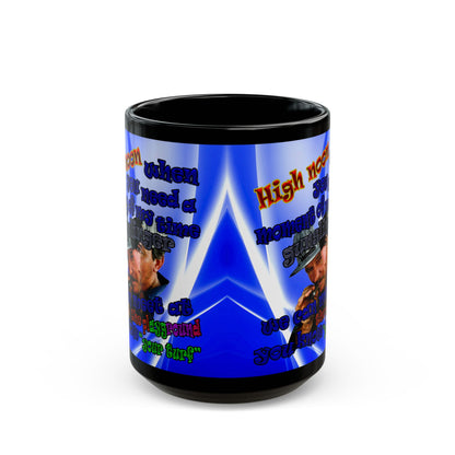 high noon - Black Mug (blue-white wave)