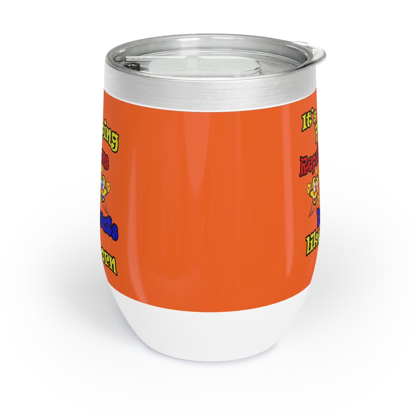 popping like popcorn - Chill Wine Tumbler (orange)