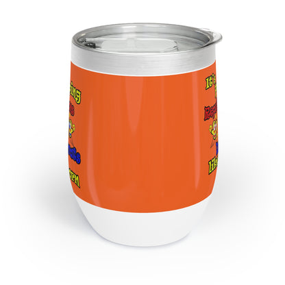 popping like popcorn - Chill Wine Tumbler (orange)