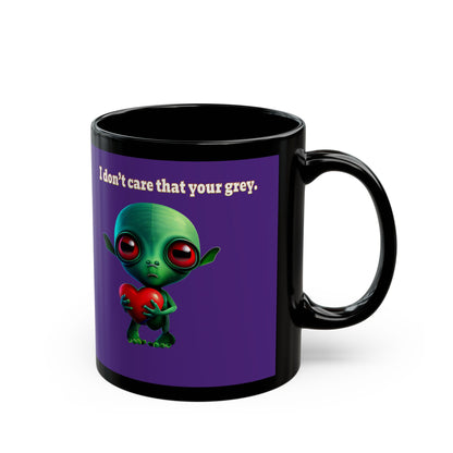 I don't care that your grey - Black Mug (purple)