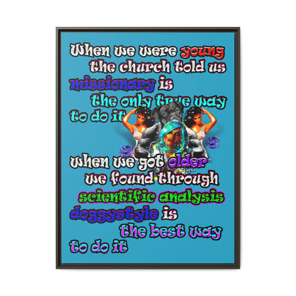 doggystyle - framed canvas art (turquoise)