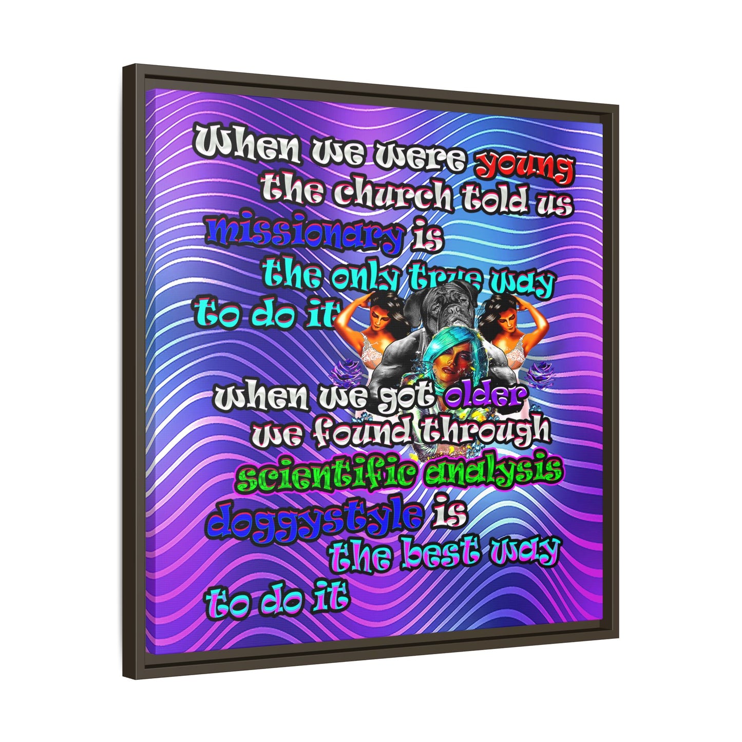 doggystyle - framed canvas art (purple wave)