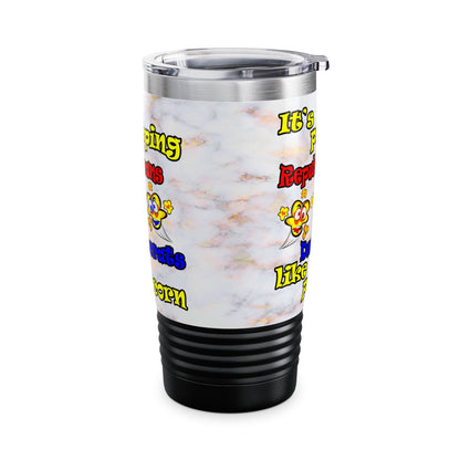 popping like popcorn - Ringneck Tumbler, 20oz (white marble)