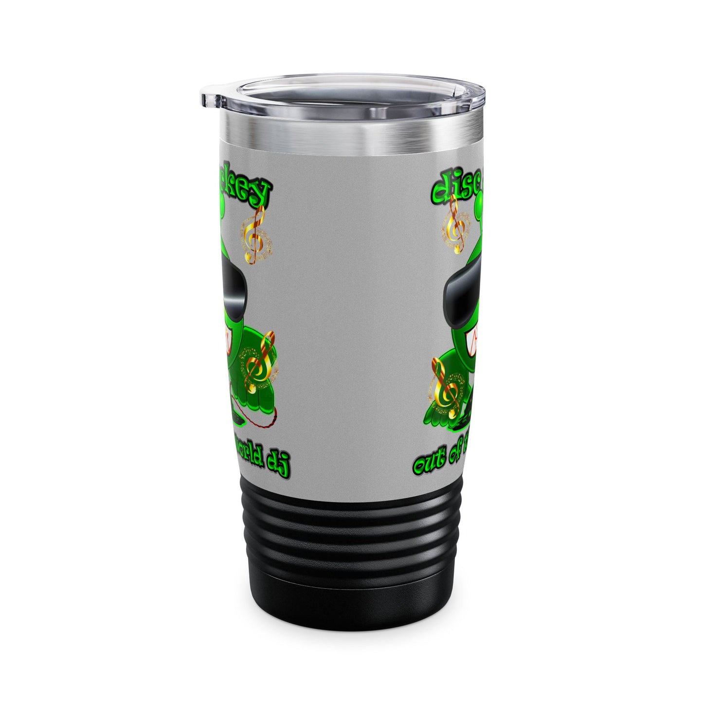 disc jockey - Ringneck Tumbler, 20oz (light grey)