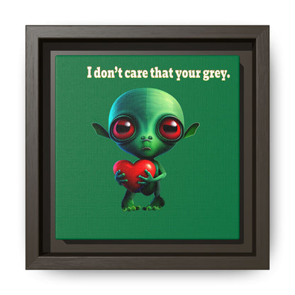I don't care that your grey - framed canvas art (dark green)