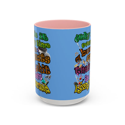 the bum's shit - Accent Mug (light blue)