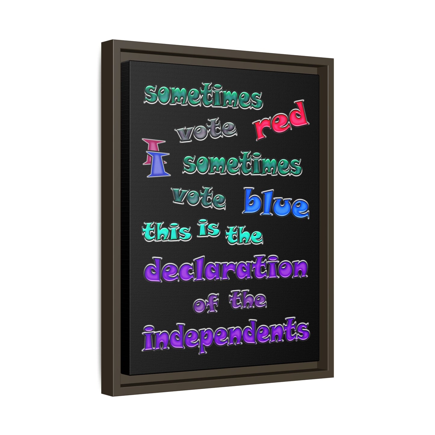 declaration of the independents - framed canvas art (black)