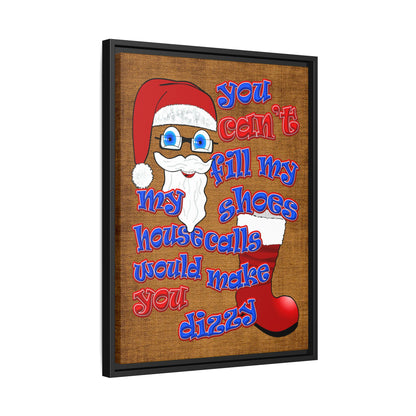 santa's shoes - framed canvas art (brown papyrus)