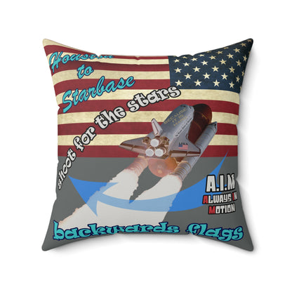 shoot for the stars - Faux Suede Square Pillow - (dark grey)