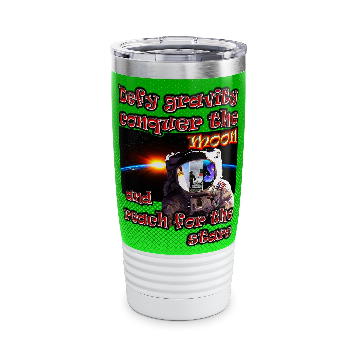defy conquer reach - Ringneck Tumbler, 20oz (logo green)