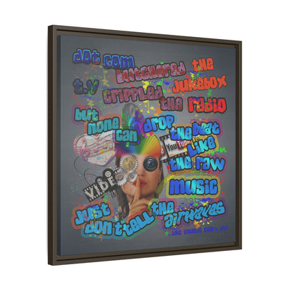 drop the beat - framed canvas art (grey-light grey)