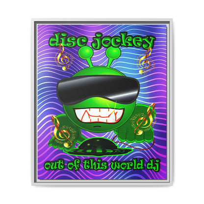 disc jockey - framed canvas art (purple wave)