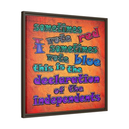 declaration of the independents - framed canvas art (burnt orange)
