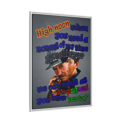 high noon - framed canvas art (grey-light grey)