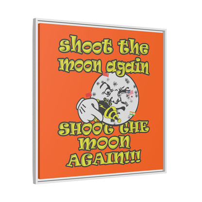 shoot the moon again - framed canvas art (orange)