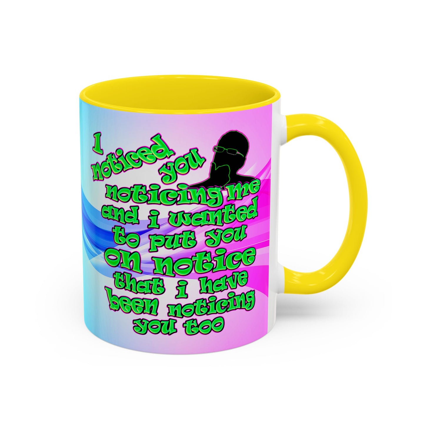 noticed you noticing - Accent Mug (light blue-pink wave)