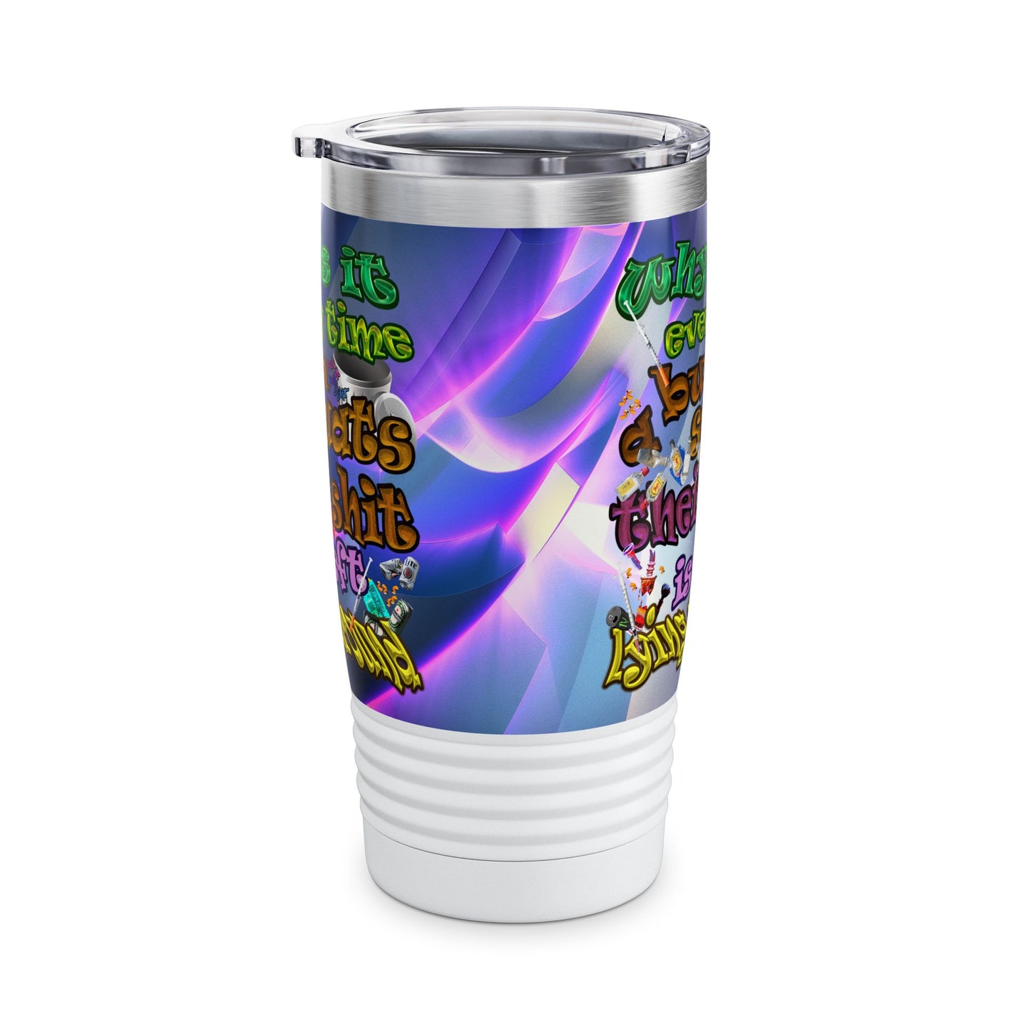 the bum's shit - Ringneck Tumbler, 20oz (grey-pink wave)